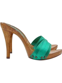 Kiara Shoes ZOCCOLI IN RASO CON... Verde