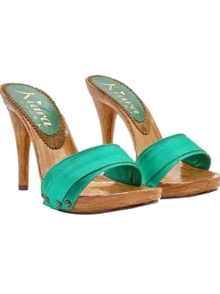 Kiara Shoes ZOCCOLI IN RASO CON... Verde