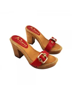 Kiara Shoes ZOCCOLI IN TACCO 10 CM Rosso New