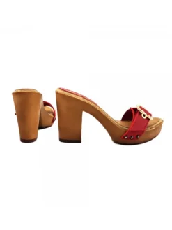 Kiara Shoes ZOCCOLI IN TACCO 10 CM Rosso New