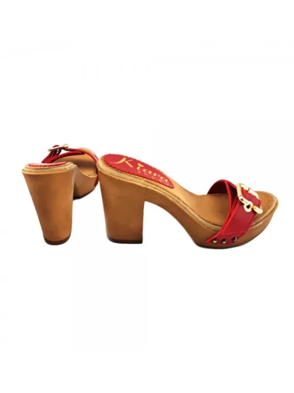 Kiara Shoes ZOCCOLI IN TACCO 10 CM Rosso New