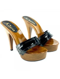 Kiara Shoes ZOCCOLI IN VERNICE NERA Nero Outlet