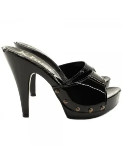 Kiara Shoes ZOCCOLI IN VERNICE NERA CON... Nero Online