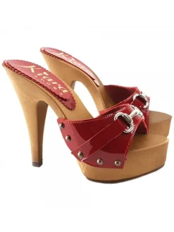 Kiara Shoes ZOCCOLI IN VERNICE ROSSA... Rosso