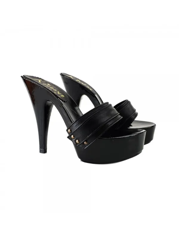 Kiara Shoes ZOCCOLI LACCATI NERI IN... Nero Hot