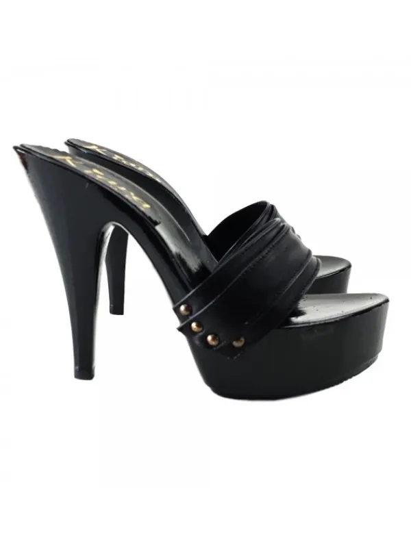 Kiara Shoes ZOCCOLI LACCATI NERI IN... Nero Hot