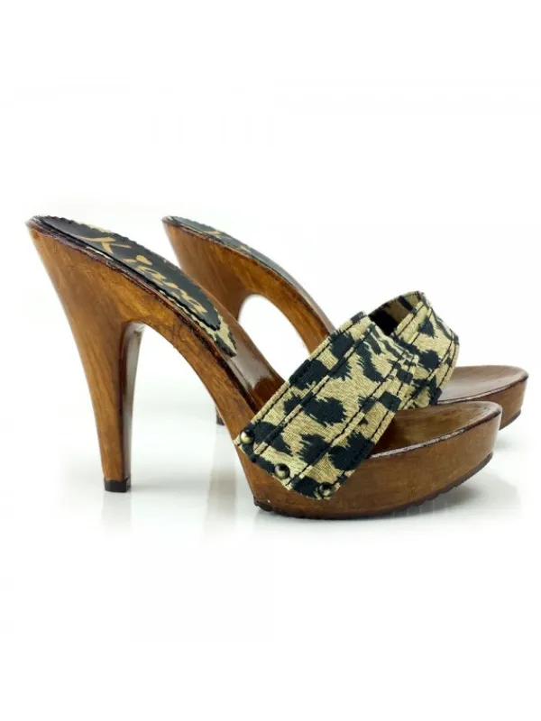 Kiara Shoes ZOCCOLI LEOPARDATI TACCO 11 Hot