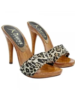 Kiara Shoes ZOCCOLI LEOPARDATI TACCO 12 New