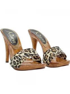 Kiara Shoes ZOCCOLI LEOPARDATI TACCO 12 New