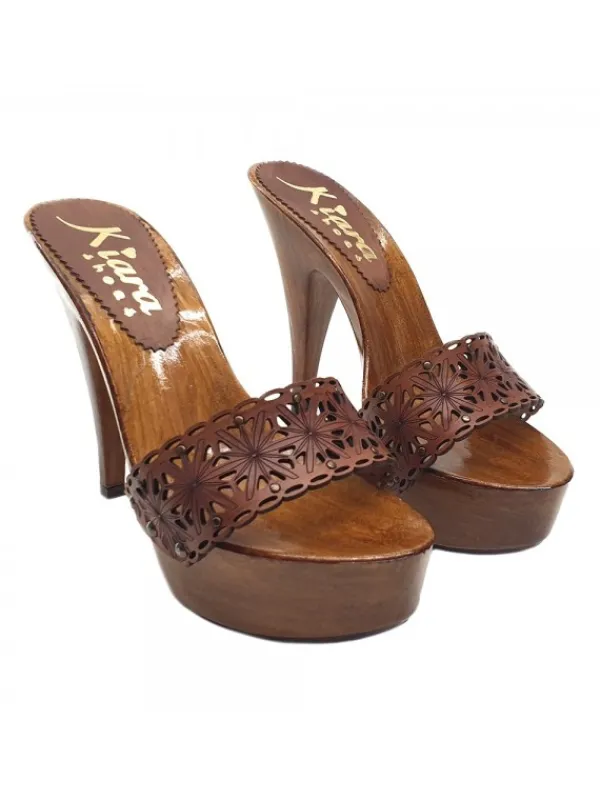 Kiara Shoes ZOCCOLI MARRONI CON FASCIA... Marrone