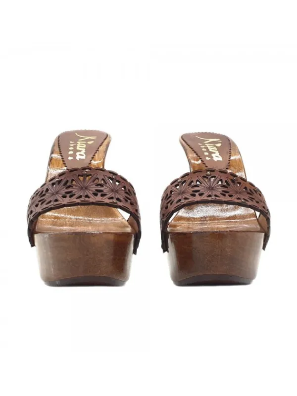 Kiara Shoes ZOCCOLI MARRONI CON FASCIA... Marrone