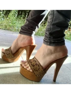 Kiara Shoes ZOCCOLI MARRONI CON FASCIA... Marrone