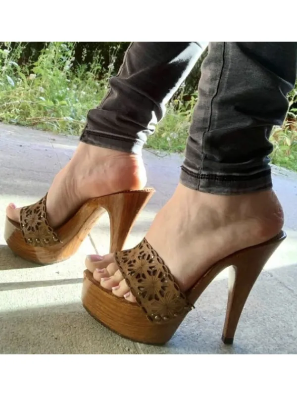 Kiara Shoes ZOCCOLI MARRONI CON FASCIA... Marrone