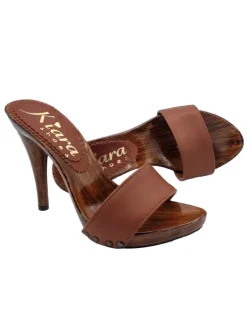 Kiara Shoes ZOCCOLI MARRONI IN PELLE Cuoio Online