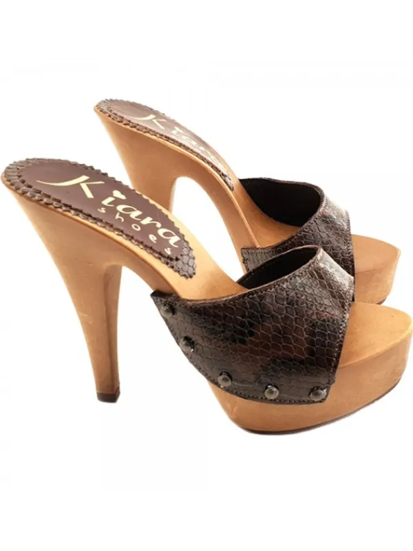 Kiara Shoes ZOCCOLI MARRONI IN PELLE... Marrone Outlet