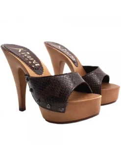 Kiara Shoes ZOCCOLI MARRONI IN PELLE... Marrone Outlet