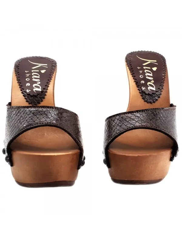 Kiara Shoes ZOCCOLI MARRONI IN PELLE... Marrone Outlet