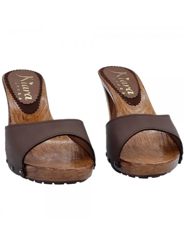 Kiara Shoes ZOCCOLI MARRONI IN PELLE... Marrone