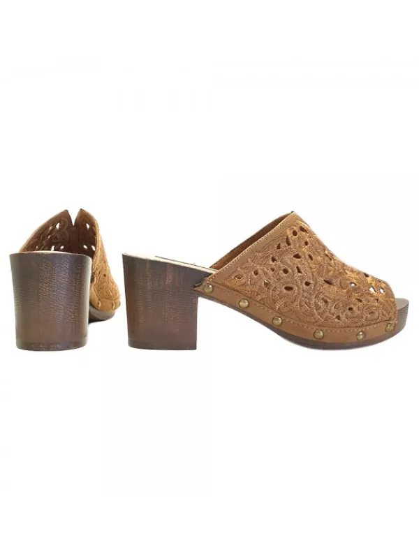 Kiara Shoes ZOCCOLI MARRONI IN PIZZO... Marrone