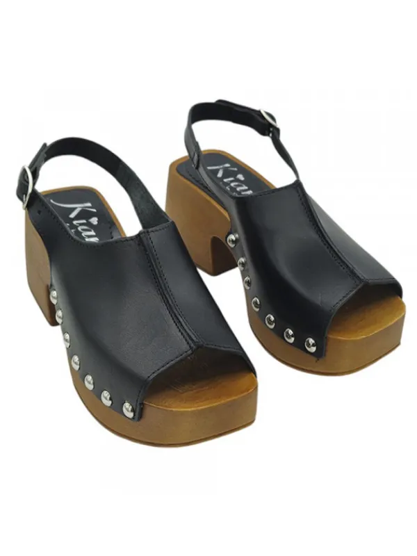 Kiara Shoes ZOCCOLI NERI CON CINTURINO... Nero