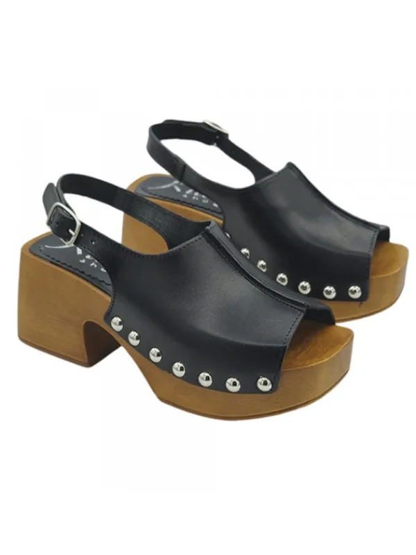 Kiara Shoes ZOCCOLI NERI CON CINTURINO... Nero