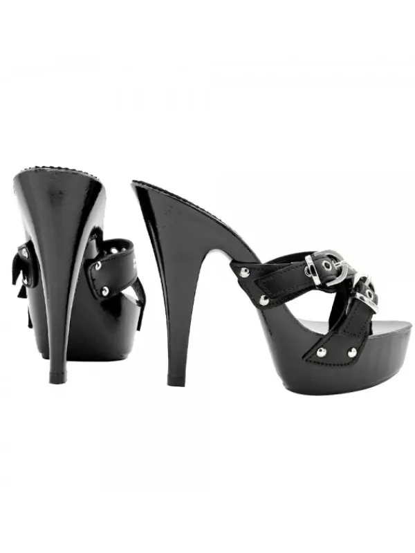 Kiara Shoes ZOCCOLI NERI CON FASCE... Nero