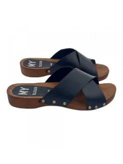 Kiara Shoes ZOCCOLI NERI CON FASCE... Nero Hot