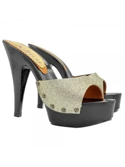Kiara Shoes ZOCCOLI NERI CON FASCIA ... Oro New