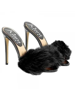 Kiara Shoes ZOCCOLI NERI CON PELLICCIA... Nero Hot