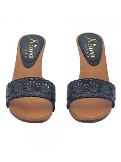 Kiara Shoes Zoccoli neri con tomaia in... Nero New