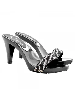 Kiara Shoes ZOCCOLI NERI FASCIA STRASS... Nero Outlet