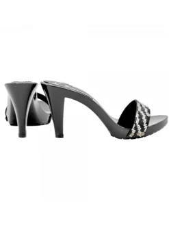 Kiara Shoes ZOCCOLI NERI FASCIA STRASS... Nero Outlet