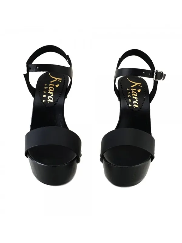 Kiara Shoes ZOCCOLI NERI IN PELLE Nero Sale