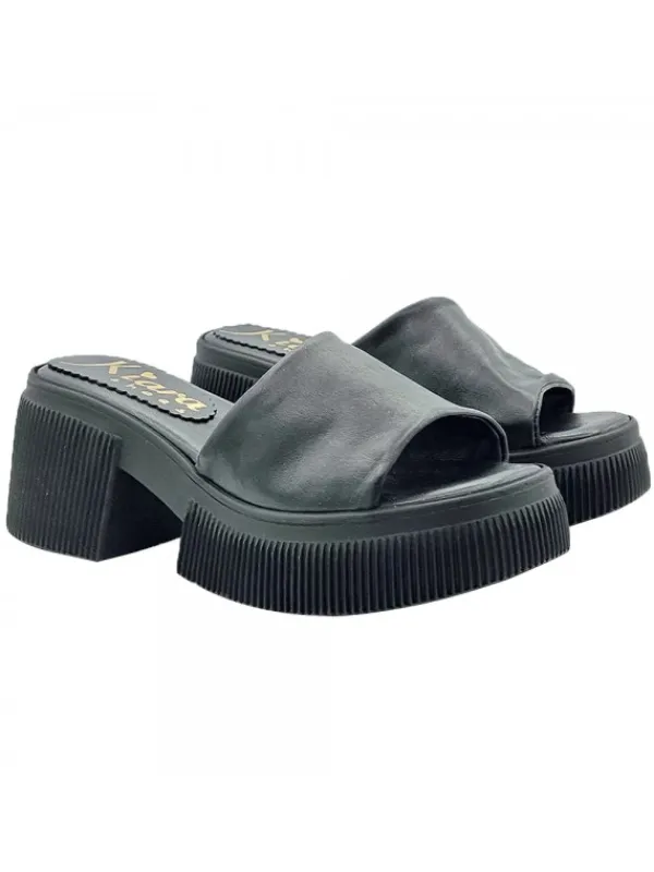 Kiara Shoes ZOCCOLI NERI IN PELLE CON... Nero Online