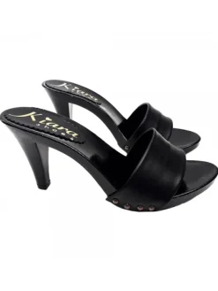 Kiara Shoes ZOCCOLI NERI IN PELLE TACCO 9 Nero Best