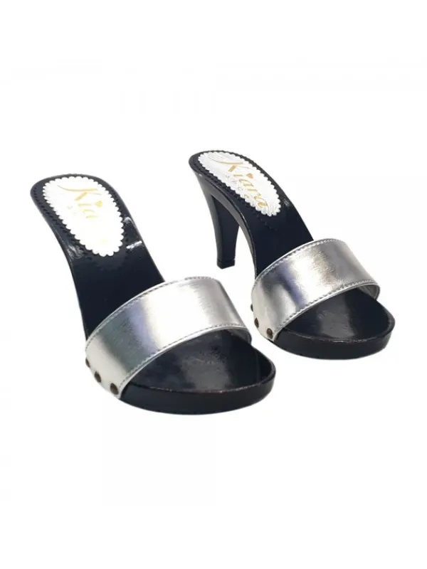 Kiara Shoes ZOCCOLI NERI LACCATI CON... Argento Hot