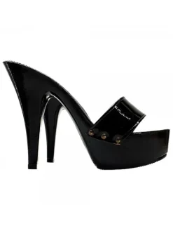 Kiara Shoes ZOCCOLI NERI LACCATI TACCO 13 Nero Hot