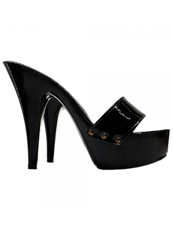 Kiara Shoes ZOCCOLI NERI LACCATI TACCO 13 Nero Hot