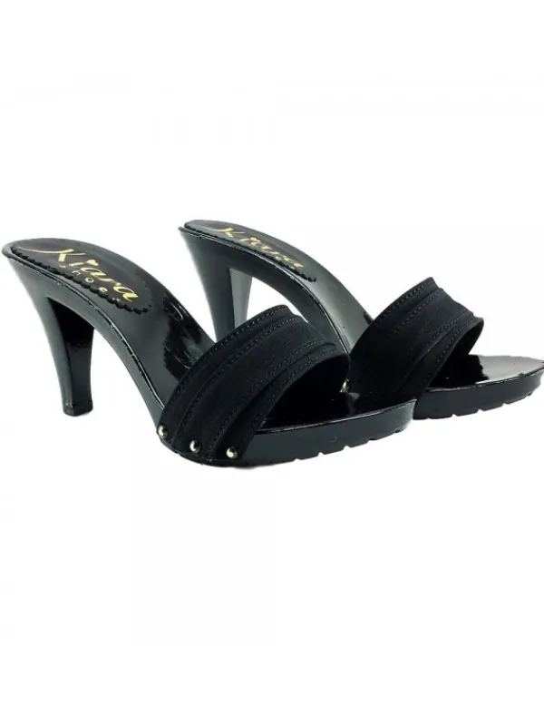 Kiara Shoes ZOCCOLI NERI TACCO 9 CM Nero New