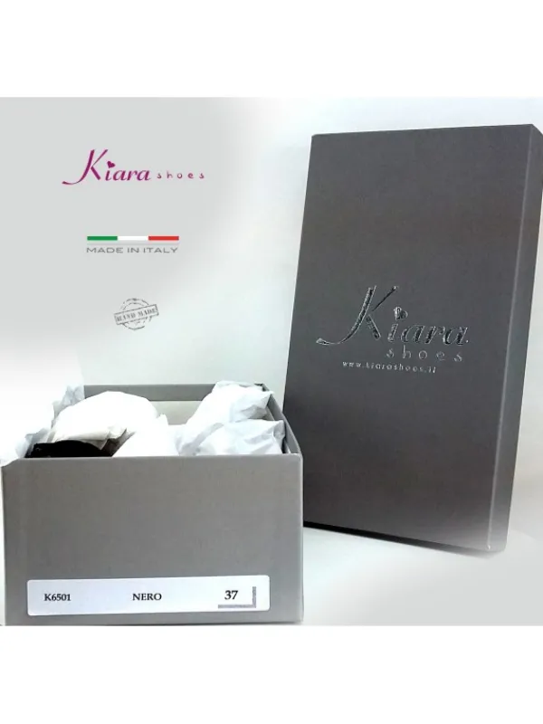 Kiara Shoes ZOCCOLI NERI TACCO 9 CM Nero New
