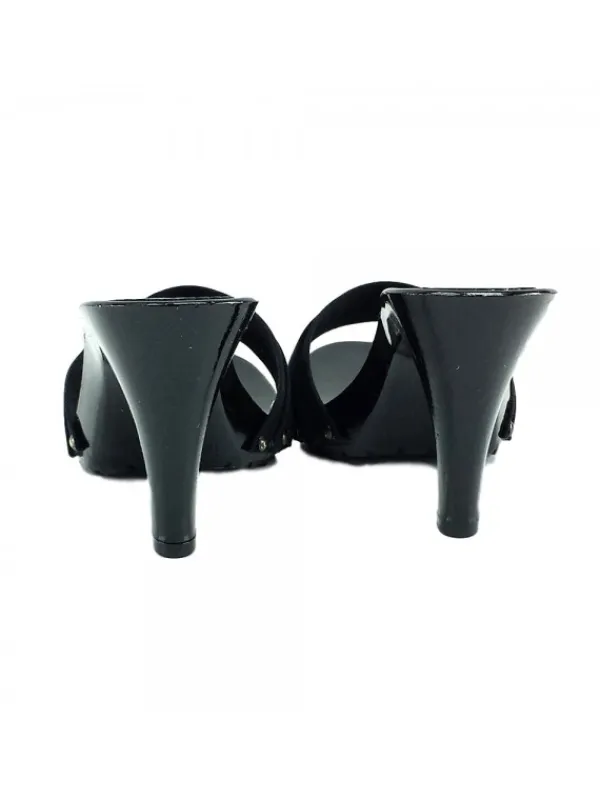 Kiara Shoes ZOCCOLI NERI TACCO 9 CM Nero New