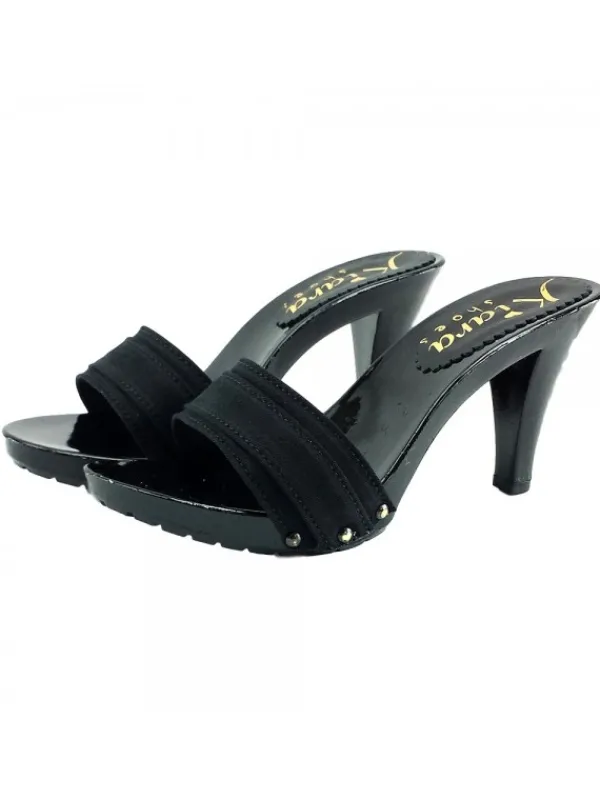 Kiara Shoes ZOCCOLI NERI TACCO 9 CM Nero New
