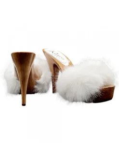 Kiara Shoes ZOCCOLI PELLICCIA ICE -... BIANCO Clearance