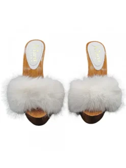Kiara Shoes ZOCCOLI PELLICCIA ICE -... BIANCO Clearance