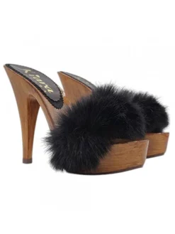 Kiara Shoes Zoccoli Pelliccia Sintetica Nero Clearance