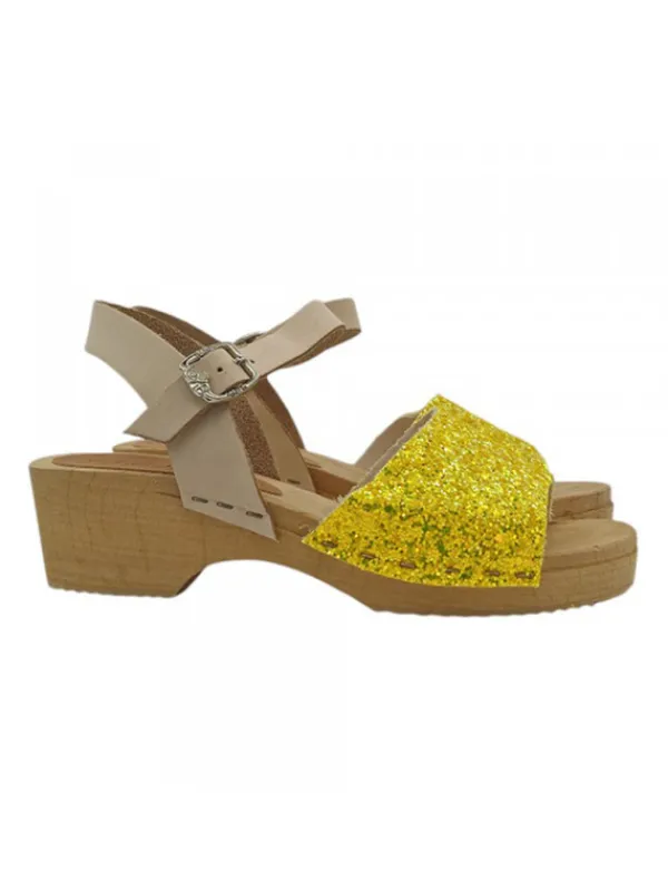 Kiara Shoes Zoccoli per bambina in vero... Giallo Outlet