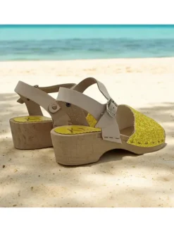 Kiara Shoes Zoccoli per bambina in vero... Giallo Outlet
