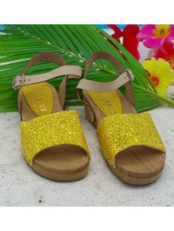 Kiara Shoes Zoccoli per bambina in vero... Giallo Outlet
