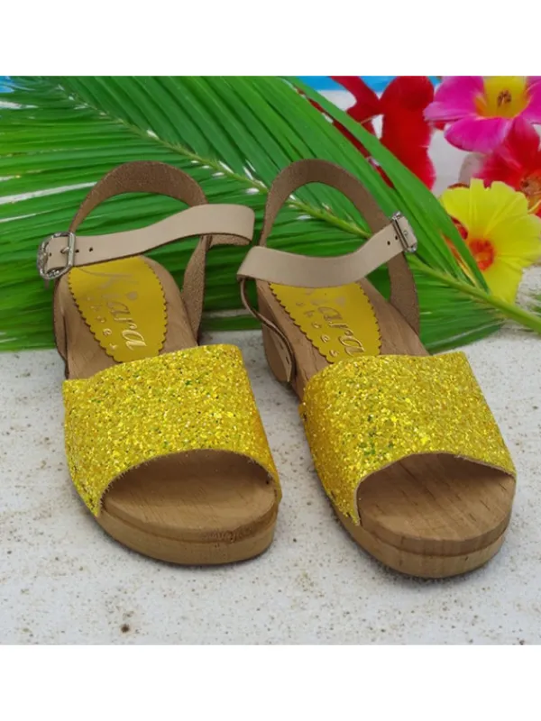 Kiara Shoes Zoccoli per bambina in vero... Giallo Outlet