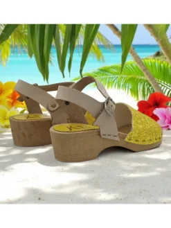 Kiara Shoes Zoccoli per bambina in vero... Giallo Outlet